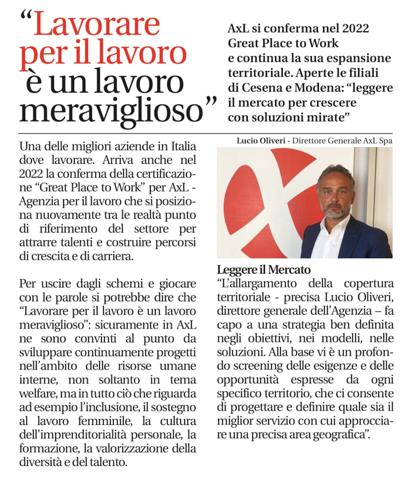 Inserto Affari & Finanza de La Repubblica